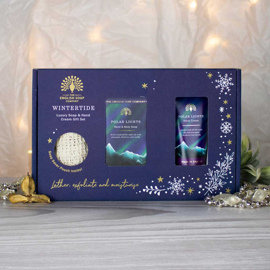 The English Soap Company Wintertide, Polar Lights Luxury Soap & Hand Cream Gift Set