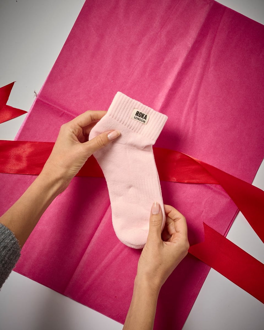 Roka London Wembley Organic Cotton Ankle Socks, Transcendent  Pink