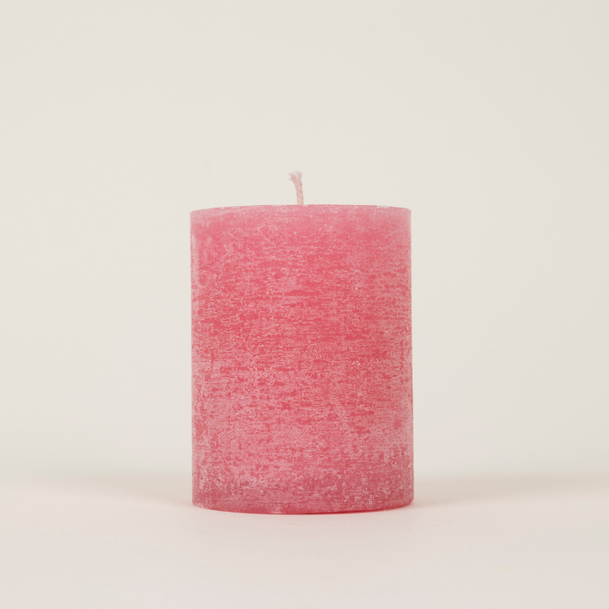 St Eval Wild Rhubarb, Scented Coloured Pillar Candle