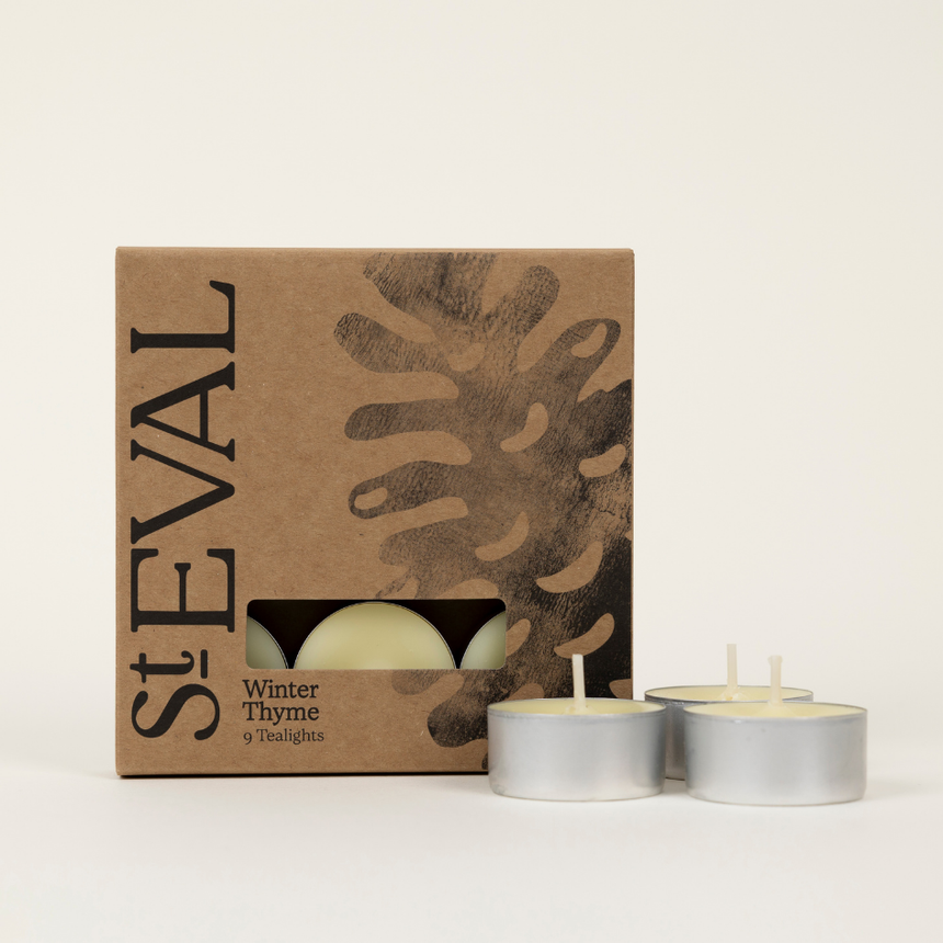 St Eval Winter Thyme Tealights, (Set Of 9)