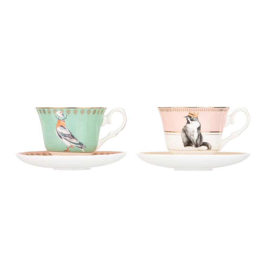 Yvonne Ellen Best Of British Cup & Saucer, Set Of 2