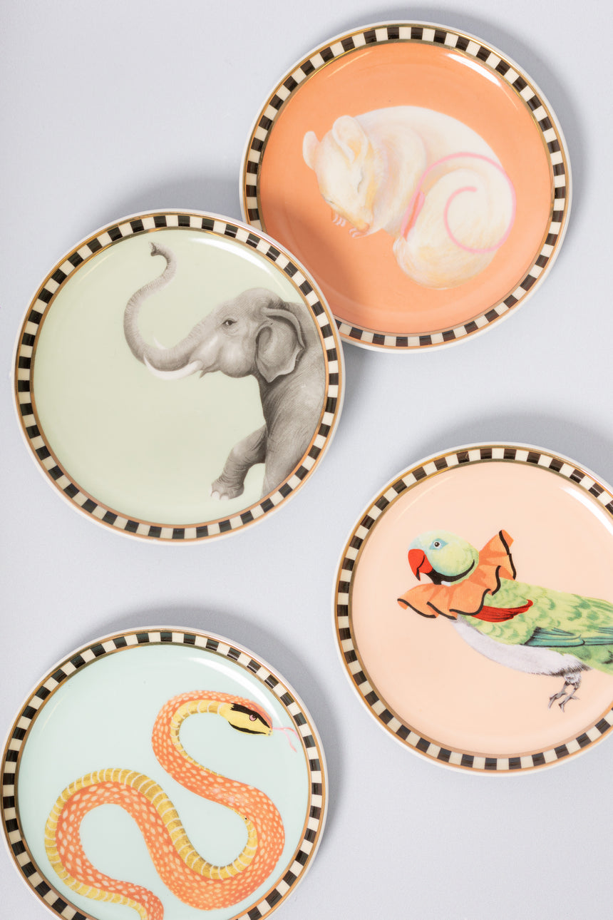 Yvonne Ellen Ceramic Coasters, Animals ( Set Of 4 )