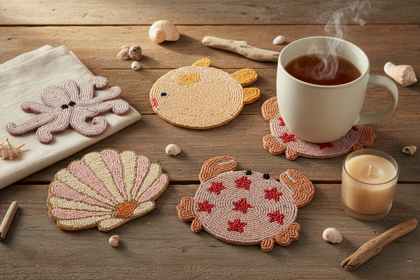 Yvonne Ellen Beaded Animal Coasters ( Set Of 4 )
