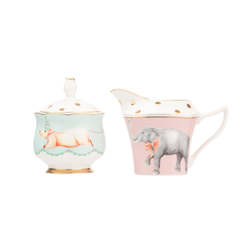 Yvonne Ellen Sugar Pot & Milk Jug Set, Elephant & Mouse