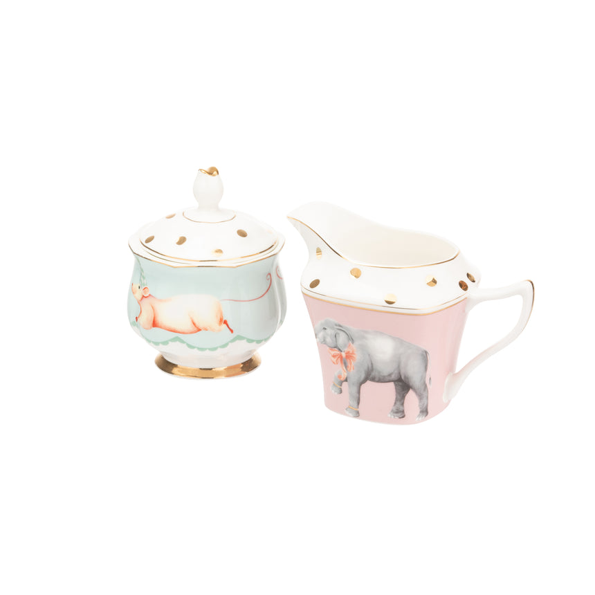 Yvonne Ellen Sugar Pot & Milk Jug Set, Elephant & Mouse