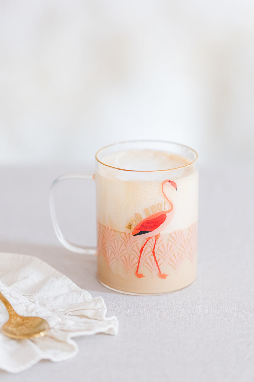 Yvonne Ellen Glass Mug, Flamingo