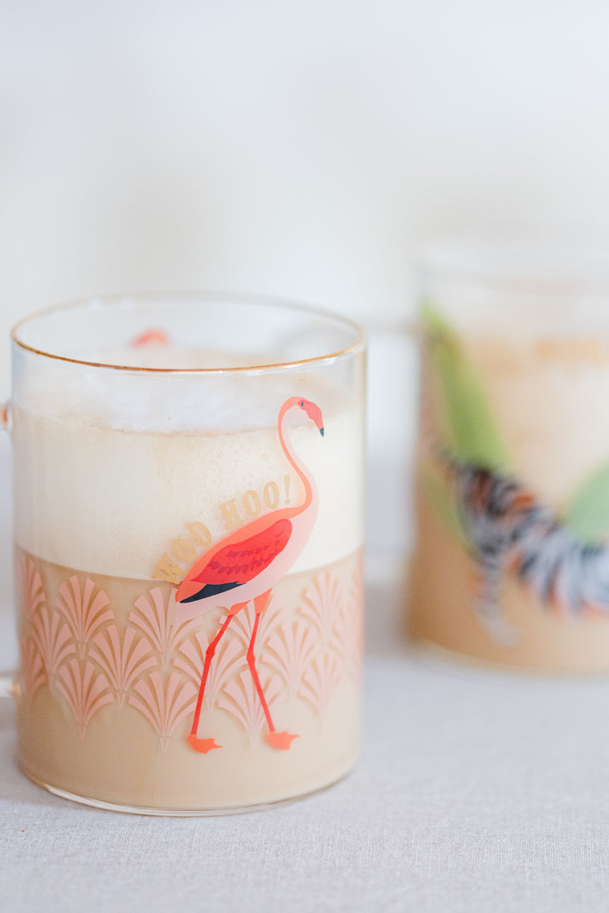 Yvonne Ellen Glass Mug, Flamingo