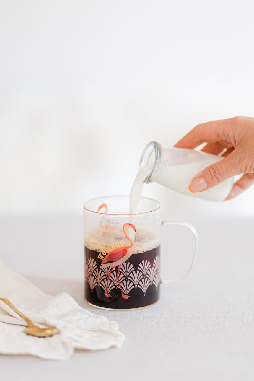 Yvonne Ellen Glass Mug, Flamingo