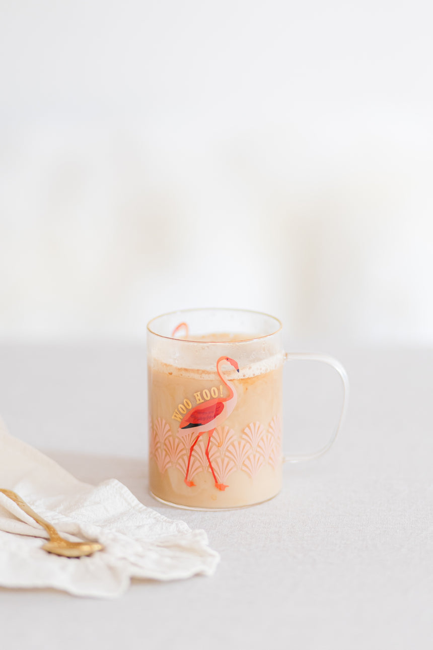 Yvonne Ellen Glass Mug, Flamingo