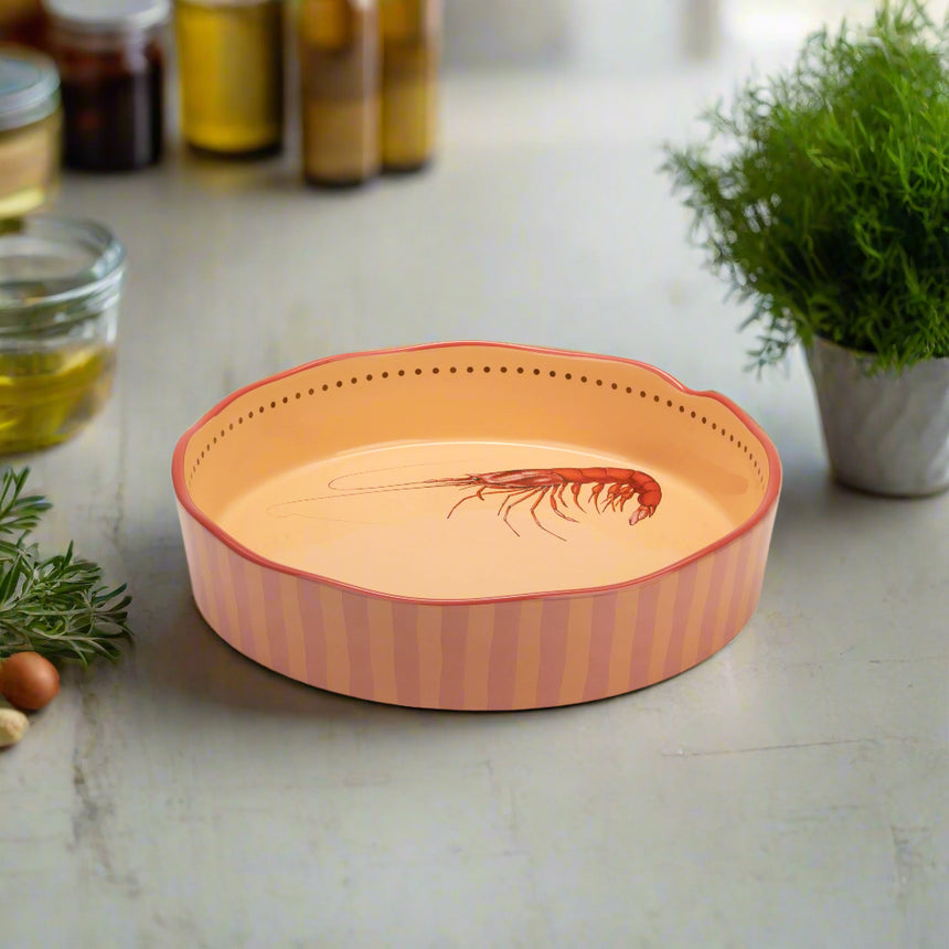 Yvonne Ellen Round Baking Dish, Shrimp (Large)