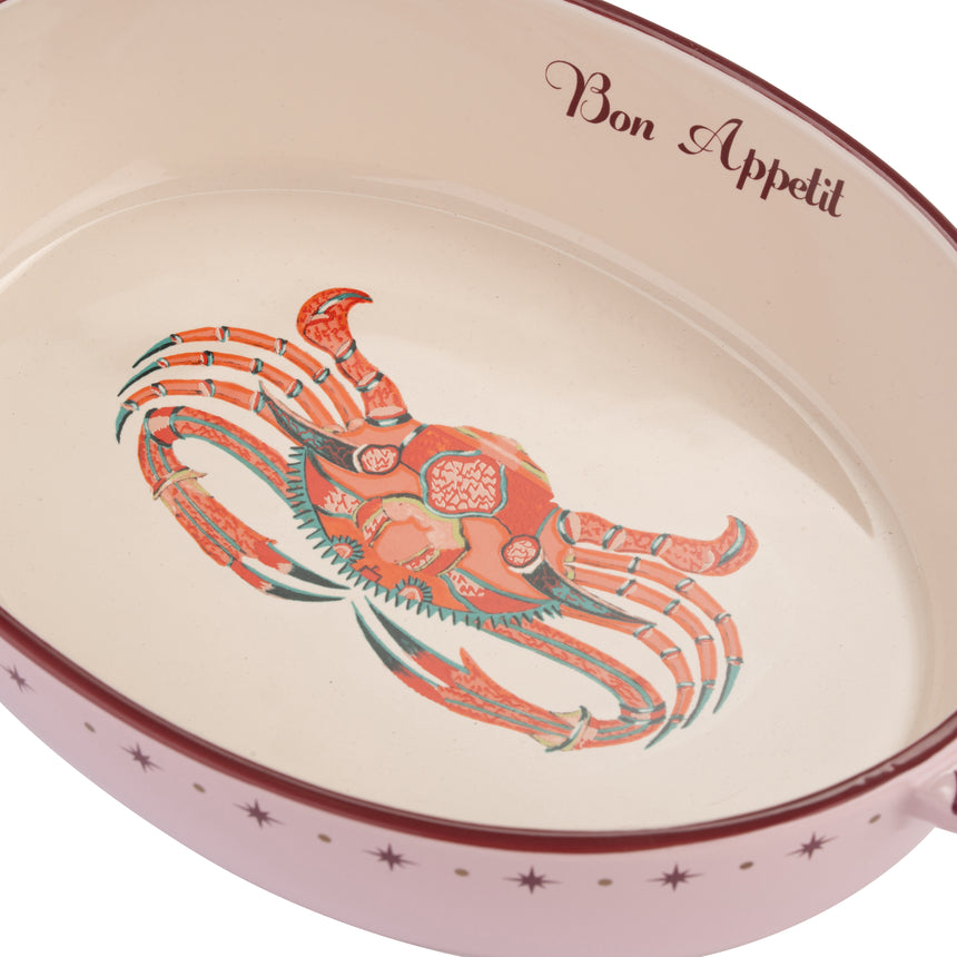 Yvonne Ellen Crab Oval Ceramic  Roaster