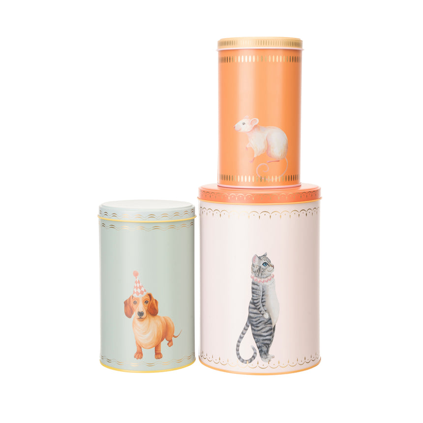 Yvonne Ellen Round Storage Canisters, ( Set Of 3)