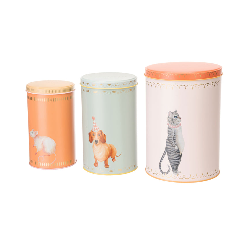 Yvonne Ellen Round Storage Canisters, ( Set Of 3)