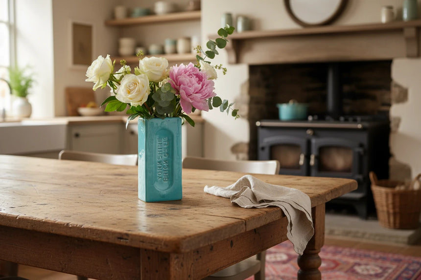 Yorkshire Brick Vase, Turquoise