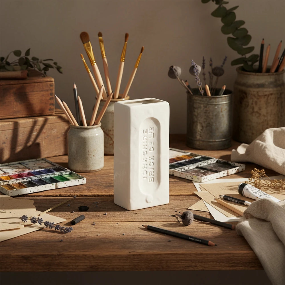 Yorkshire Brick Vase, White