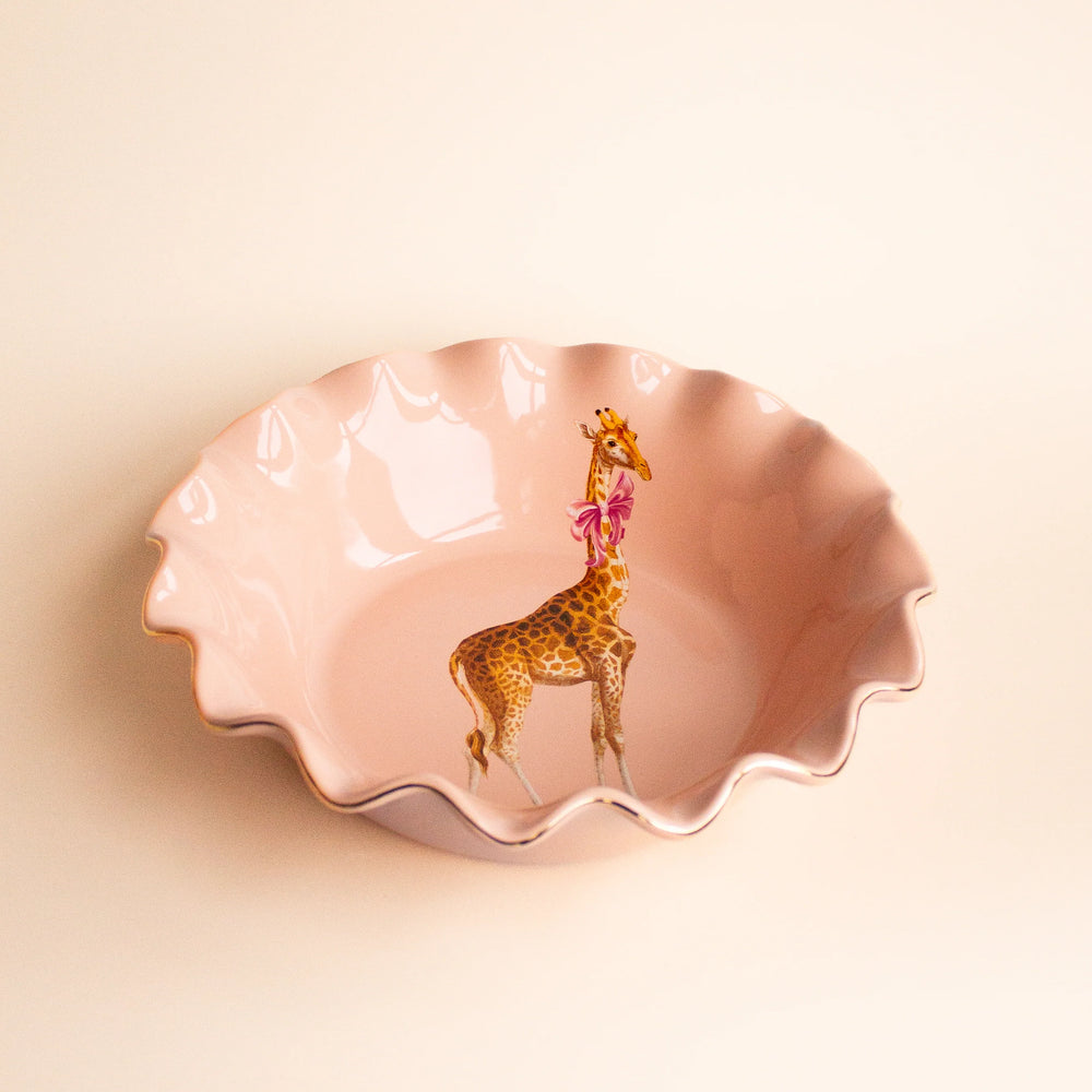 Yvonne Ellen Scalloped Giraffe Fruit Bowl