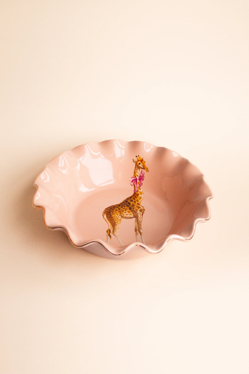 Yvonne Ellen Scalloped Giraffe Fruit Bowl