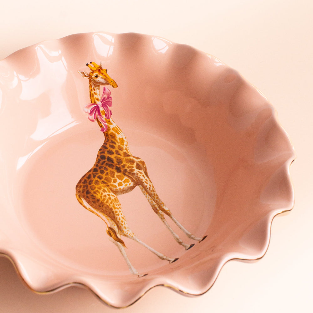 Yvonne Ellen Scalloped Giraffe Fruit Bowl