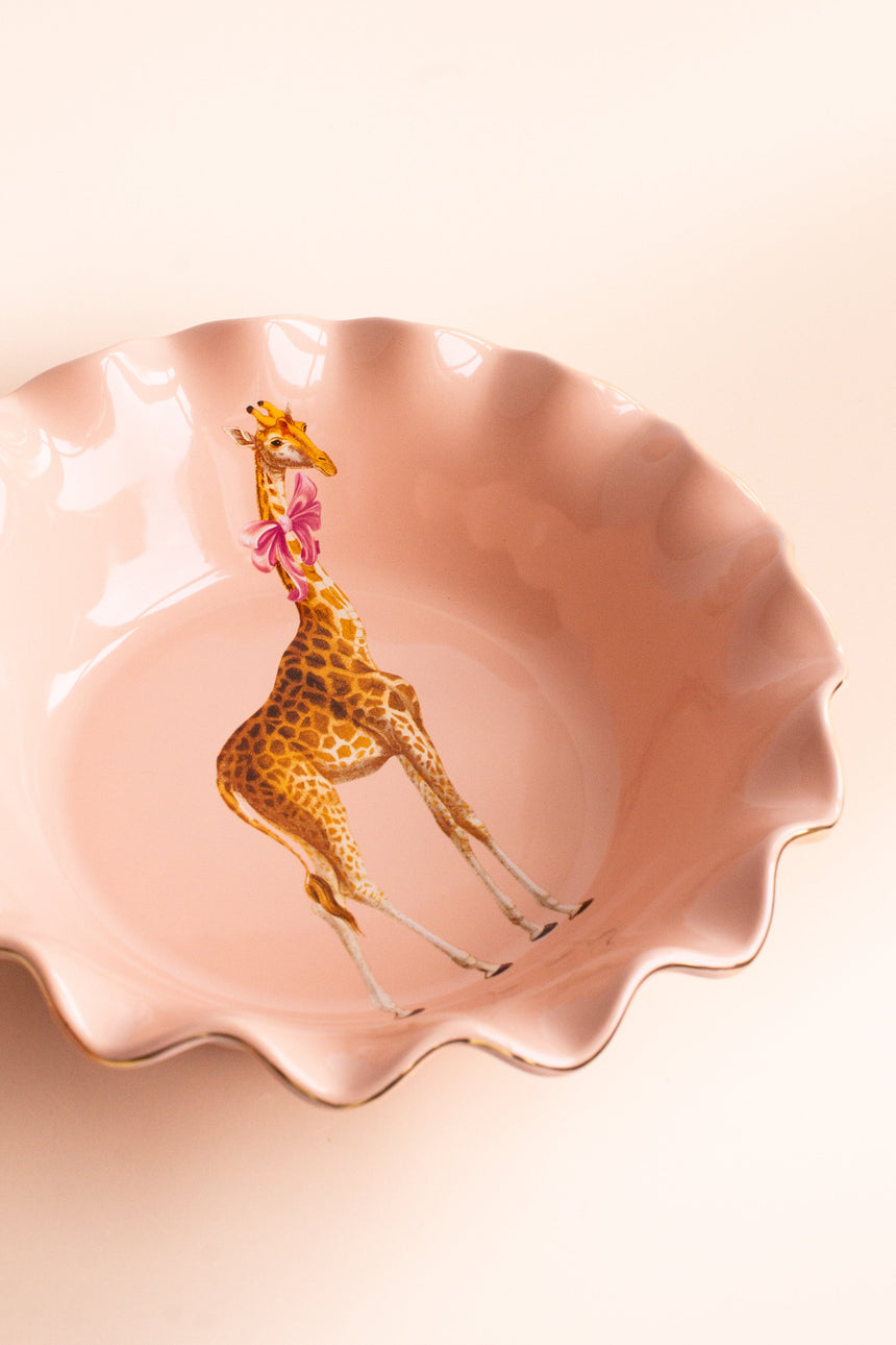 Yvonne Ellen Scalloped Giraffe Fruit Bowl