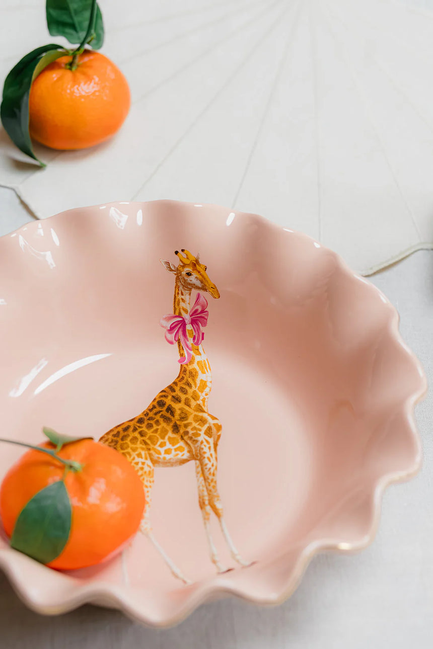 Yvonne Ellen Scalloped Giraffe Fruit Bowl