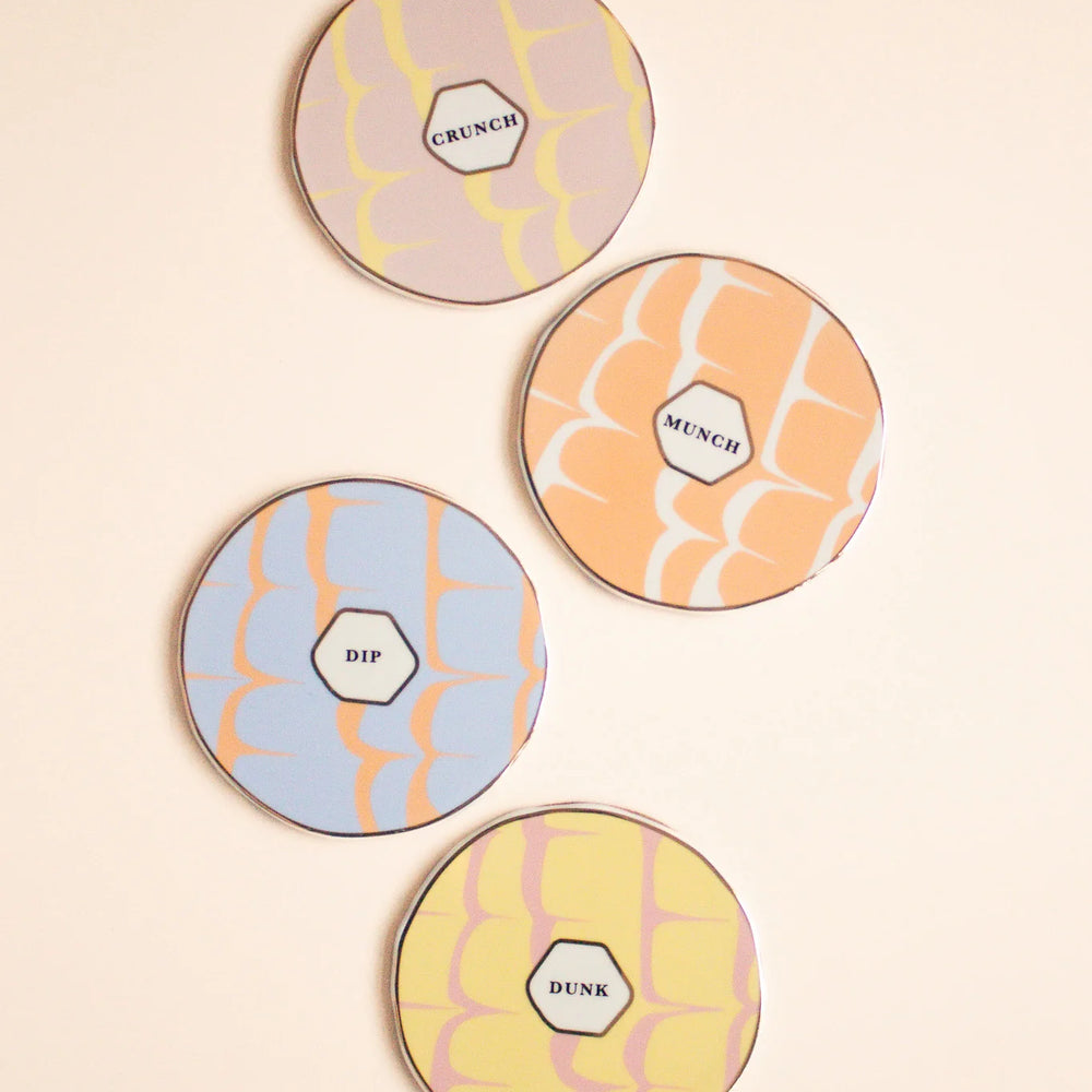 Yvonne Ellen Party Rings Ceramic Coasters, ( Set Of 4 )