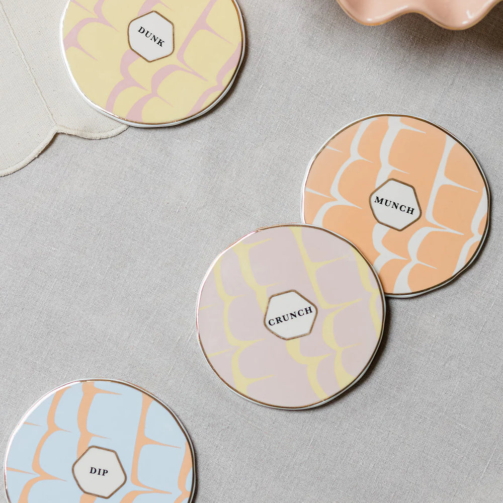 Yvonne Ellen Party Rings Ceramic Coasters, ( Set Of 4 )