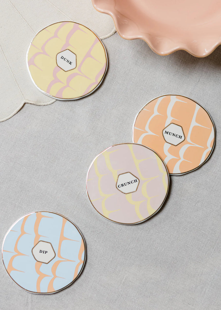 Yvonne Ellen Party Rings Ceramic Coasters, ( Set Of 4 )