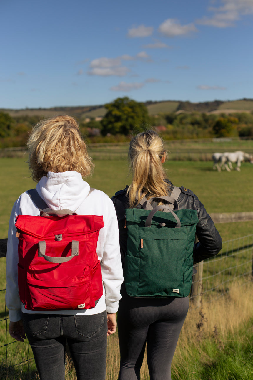 Roka London Finchley Sustainable Canvas Rucksack, Forest