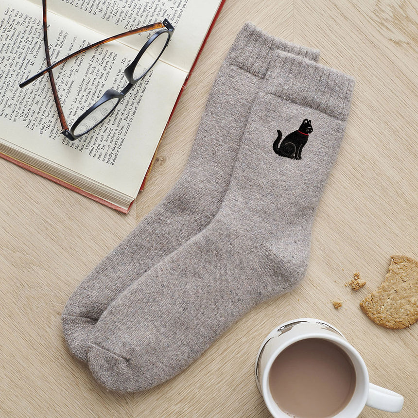 Sweet William Black Cat Wool Socks