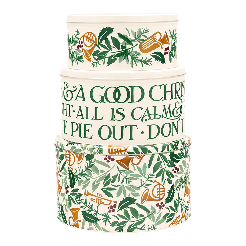 Emma Bridgewater Bring In The Green Round Cake Tins ( Set Of 3 )