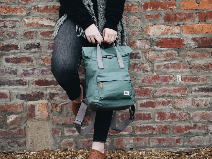 Roka London Canfield B Sustainable Nylon Rucksack, Sage