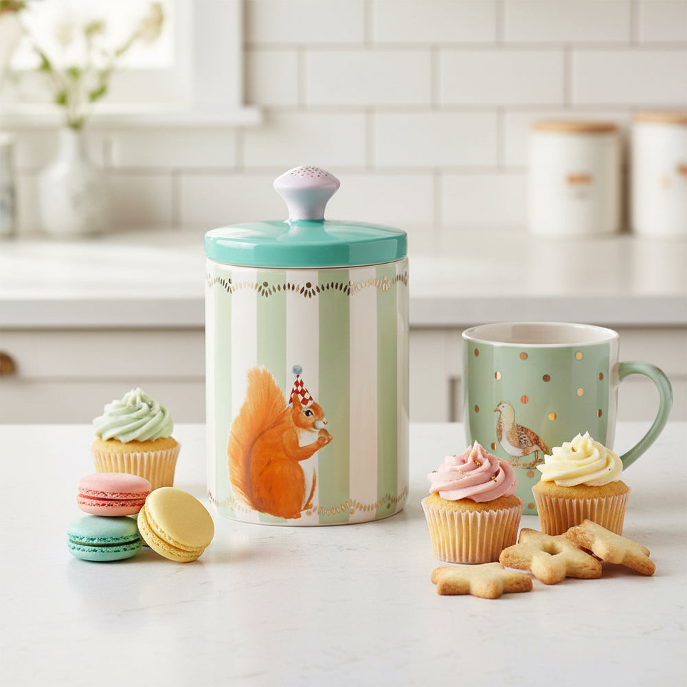 Yvonne Ellen Round Storage Jar, Squirrel