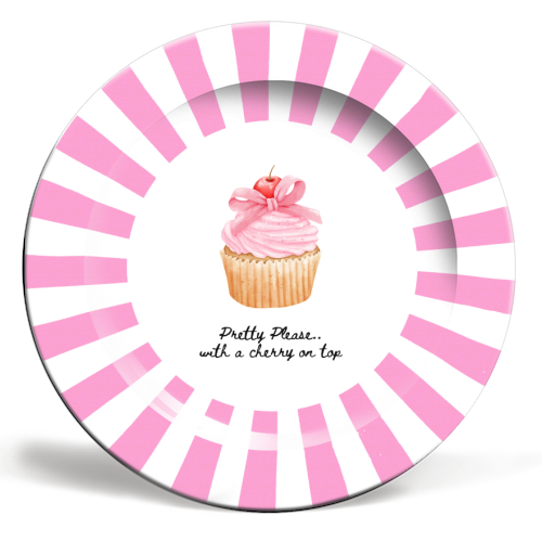 Cherry On Top Ceramic Side Plate By Ms Doodle