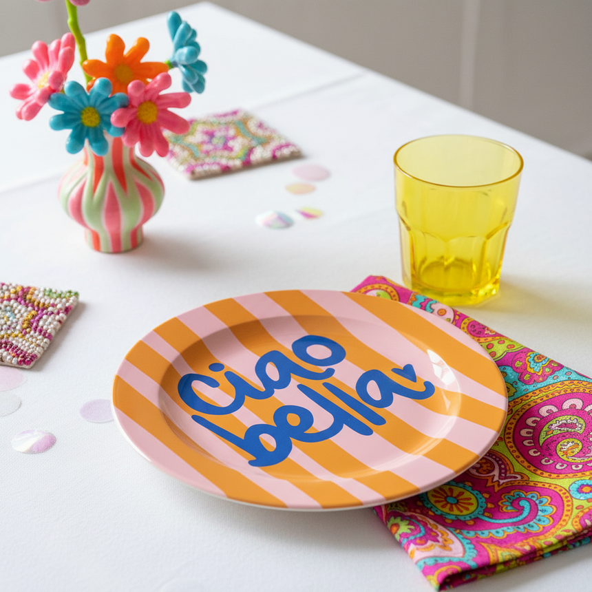 Ciao Bella Ceramic Dinner Plate By The Boy & The Bear