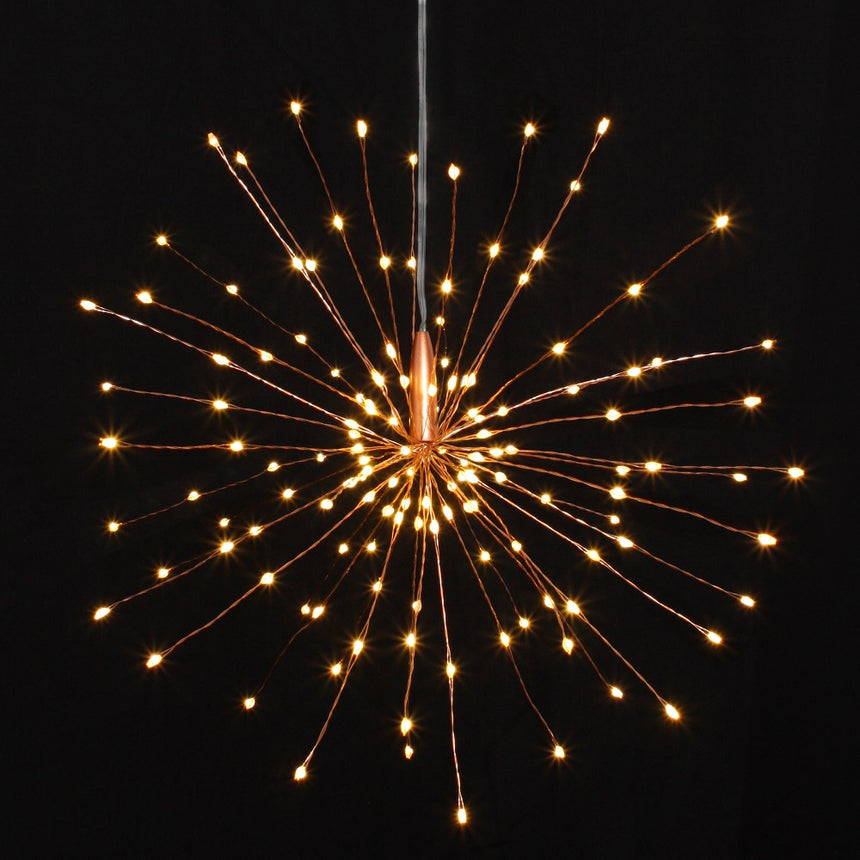 Hanging Starburst LED Fairy Light Copper (Battery Operated)