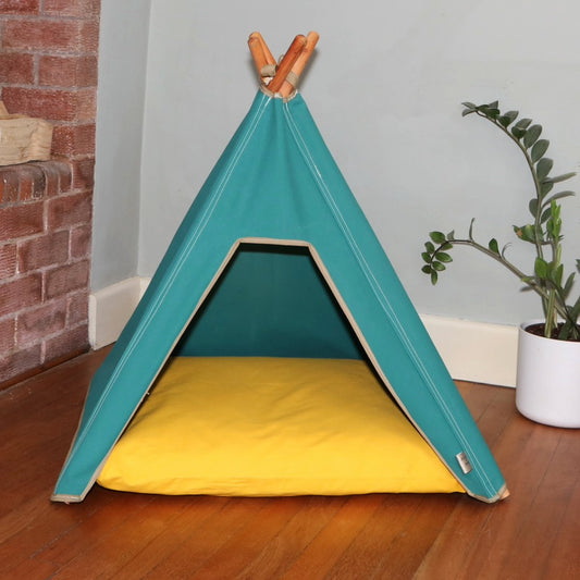 Pooch & Paws Handmade Dog Teepee, Forest Green