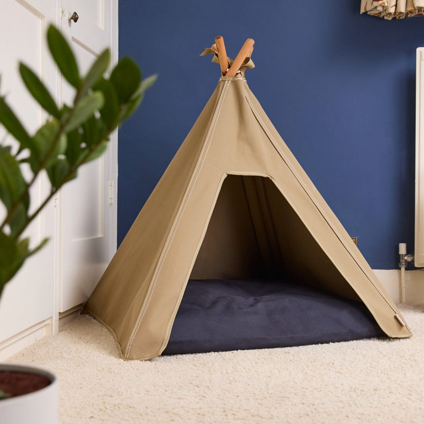 Pooch & Paws Handmade Dog Teepee, Light Sand