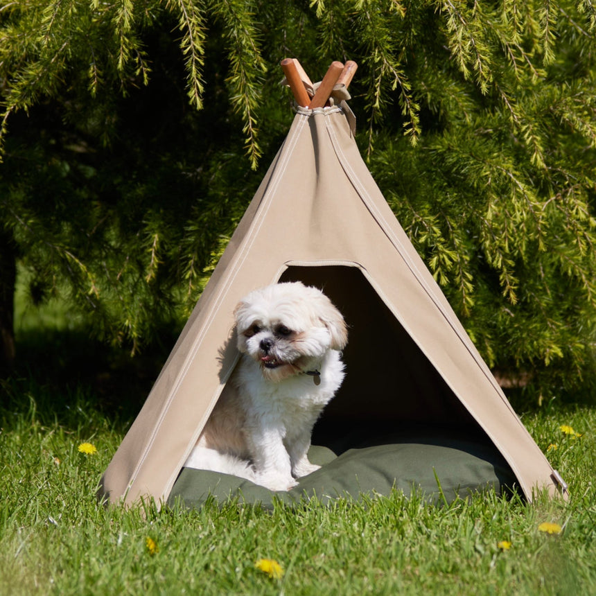 Pooch & Paws Handmade Dog Teepee, Light Sand