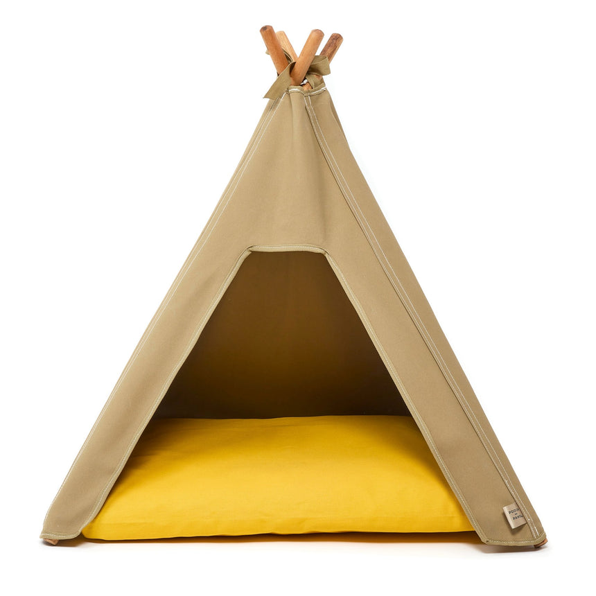 Pooch & Paws Handmade Dog Teepee, Light Sand