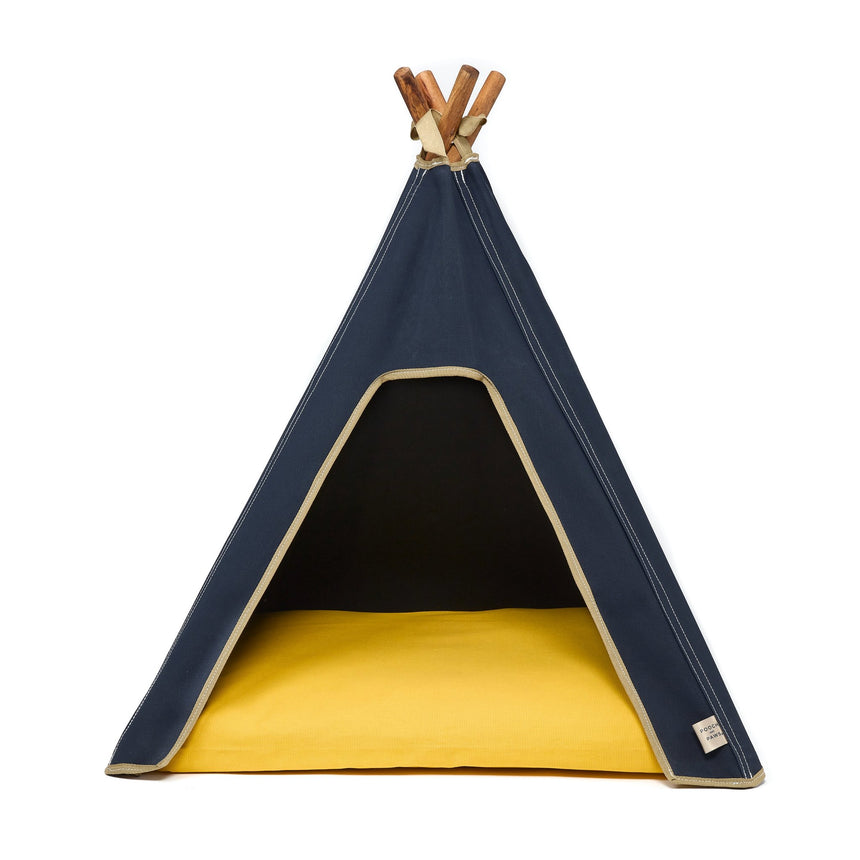 Pooch & Paws Handmade Dog Teepee, Navy Blue