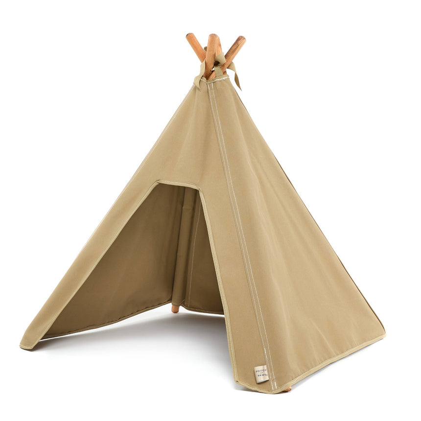 Pooch & Paws Handmade Dog Teepee, Light Sand