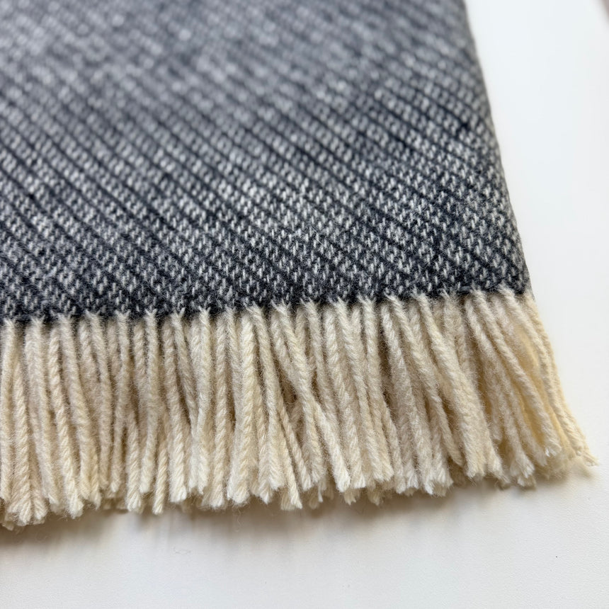 Bronte By Moon Donegal Pure New Wool Throw, Charcoal