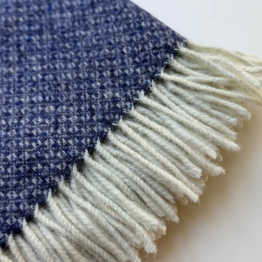 Bronte By Moon Donegal Pure New Wool Throw, Navy