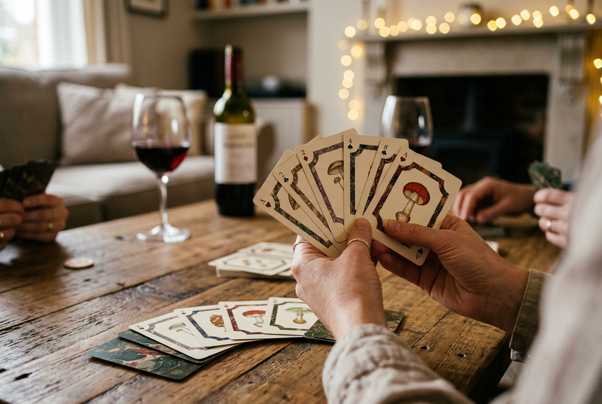 Roomytown Single Playing Card Deck, Fungi