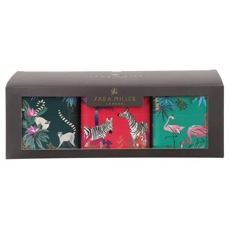 Sara Miller Tahiti  Square Storage Tins ( Set Of 3 )