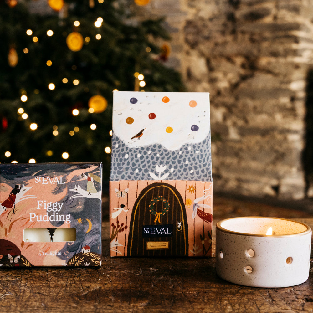 St Eval Christmas Cottage Scented Tealight Gift Pack, Figgy Pudding