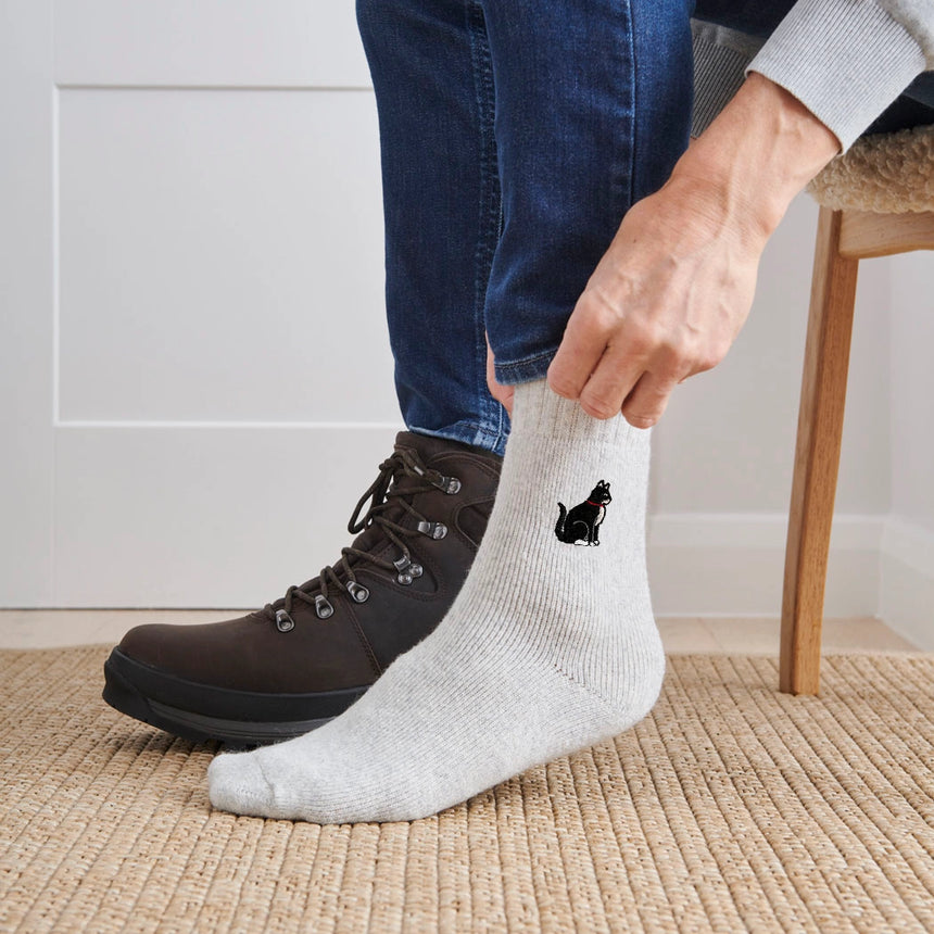 Sweet William Black & White Cat Wool Socks