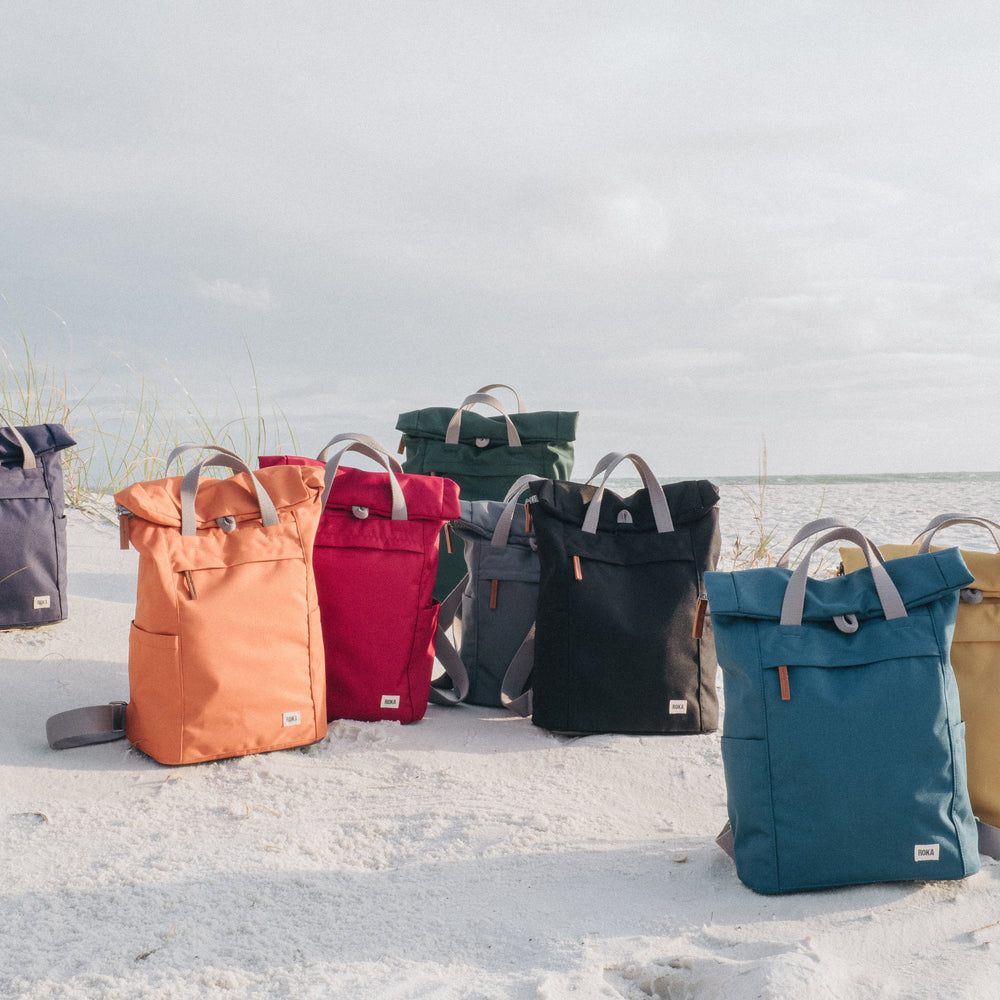 Roka London Finchley Sustainable Canvas Rucksack, Mars Red