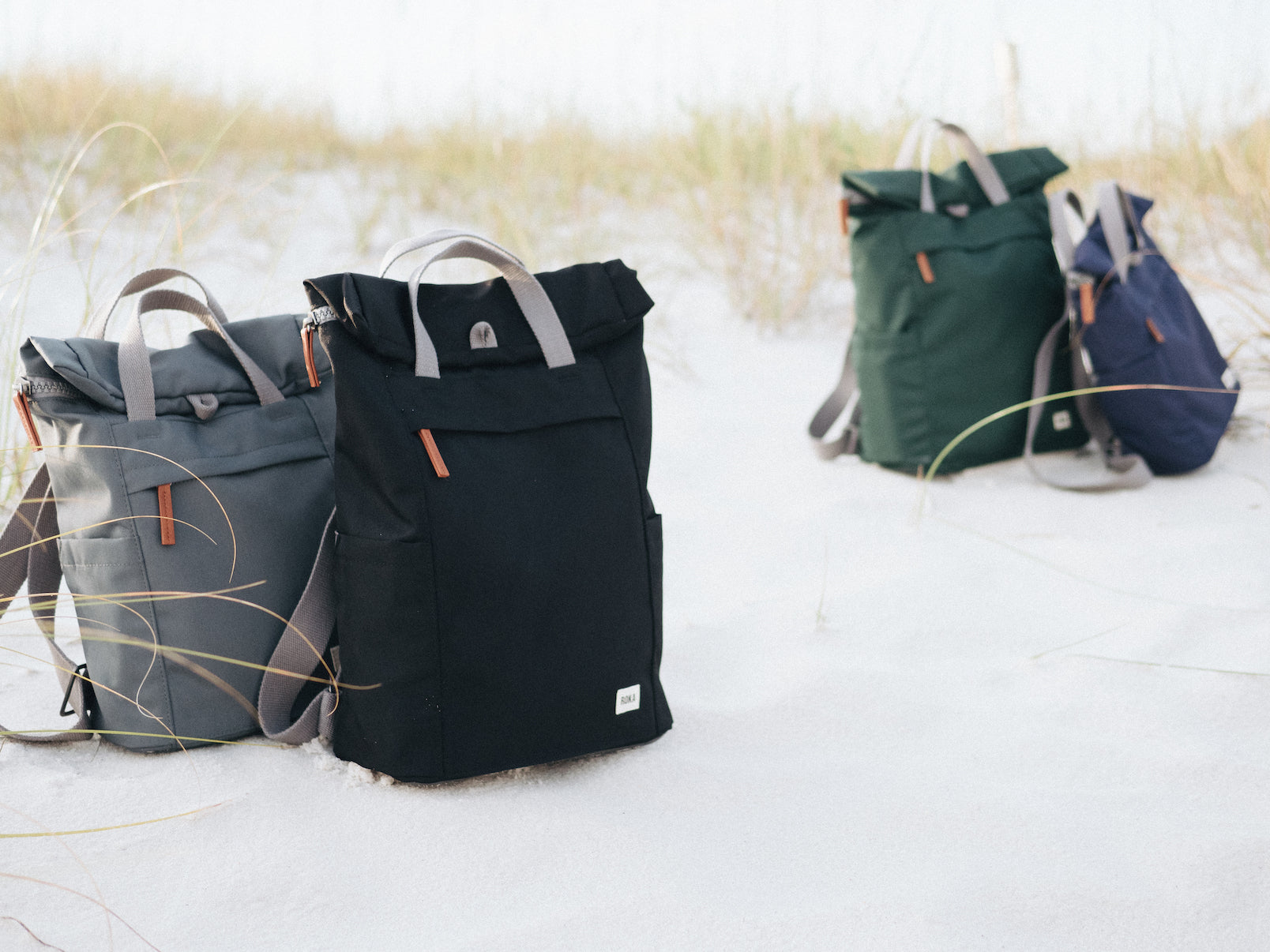 Roka London Finchley Sustainable Canvas Rucksack, Forest – CHALK ...