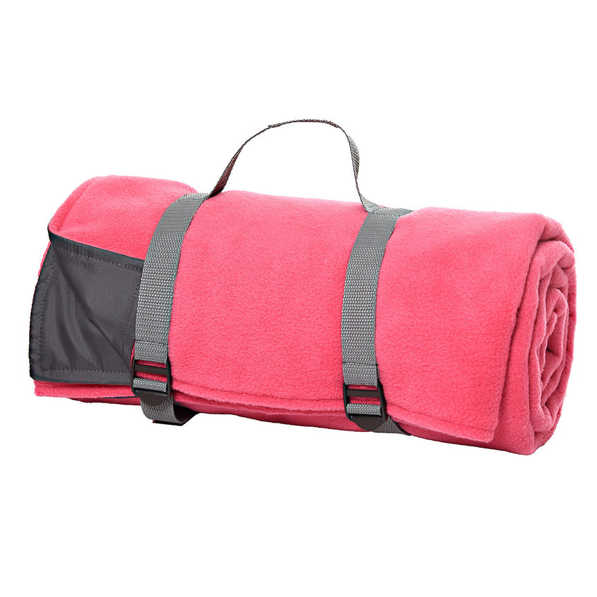 Tweedmill Fleece Picnic Rug Roll, Berry Blossom